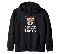 Be Nice to Me I Know Santa Corgi Dog Christmas Xmas Kapuzenjacke