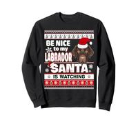 Be Nice to Me I Know Santa Labrador Retriever Dog Christmas Sweatshirt