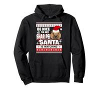Be Nice to Me I Know Santa Shar Pei Dog Christmas Xmas Pullover Hoodie