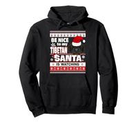 Be Nice to Me I Know Santa Tibetan Mastiff Dog Christmas Pullover Hoodie