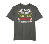 Be Nice to The Doctor Santa is Watching Ugly Sweater Xmas T-Shirt, Herren Große Größen, Anthrazit, 3X Tall