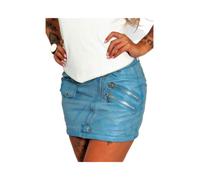 Be Noble Lederrock als kurzer Minirock in ECHT-Leder hellblau (S)