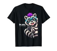 Be You, The World Will Adjust. Raccoon Punk. Preisgünstiges Grafik-T-Shirt, Herren, Schwarz, L