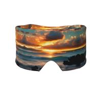 Beach Maui Hawaii Sonnenuntergang Meer Wellen Wolken Druck Schlafmaske Licht Weiche Komfort Augenbinde mit verstellbarem Paste Stirnband