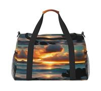 Beach Maui Hawaii Sunset Sea Waves Clouds Print Reisetasche Weekender Bag Gym Bag Übernachtungstaschen Reise Essentials für Damen Herren Umhängetasche, Schwarz , Einheitsgröße