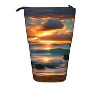 Beach Maui Hawaii Sunset Sea Waves Clouds Vertikal einziehbares Federmäppchen Schreibwarenbox Erwachsene Büro Organizer Box