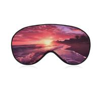 Beach Sunset Schlafmaske, lichtblockierende Augenmaske, bequem und weich, Augenabdeckung mit Gummiband, geeignet für Männer und Frauen, geeignet für Reisen/Schlafen