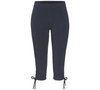Caprileggings BEACHTIME, Damen, Gr. 36/38, N-Gr, marine, Jersey, Obermaterial: 92% Baumwolle, 8% Elasthan, unifarben, körpernah 7/8-Länge, Hosen, mit Raffung, 7/8-Länge, Basic, Stretch (95122757-36) m