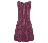 Strandkleid BEACHTIME, Damen, Gr. 36, N-Gr, weiß (bordeaux, weiß), Jersey, Obermaterial: 95% Baumwolle, 5% Elasthan, figurumspielend ca. Mitte Oberschenkel, Rundhals, Kleider Strandkleid, mit Alloverd