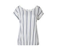 Kurzarmshirt BEACHTIME BY LASCANA "mit Streifendesign", Damen, Gr. 32/34, blau (blau, gestreift), Single Jersey, Obermaterial: 95% Viskose (LENZING™ ECOVERO™), 5% Elasthan, gestreift, figurumspielend