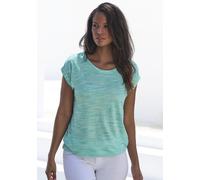 BEACHTIME BY LASCANA Kurzarmshirt Damen mint-meliert, grau-meliert Gr.36/38