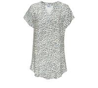 Longshirt BEACHTIME BY LASCANA, Damen, Gr. 52/54, beige (weiß, blau bedruckt), Jersey, Obermaterial Rückenteil: 100% Viskose. Obermaterial Vorderteil: 100% Viskose, bedruckt, figurumspielend Po-bedeck