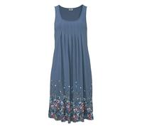 Strandkleid BEACHTIME, Damen, Gr. 36, N-Gr, blau, Jersey, Obermaterial: 100% Viskose, bedruckt, figurumspielend kniefrei, Rundhals, Kleider Strandkleid, mit Blumenprint, Minikleid, Sommerkleid, Strand