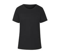 T-Shirt BEACHTIME BY LASCANA "mit modischem Schlitz am Saum", Damen, Gr. 32/34, schwarz, Single Jersey, Obermaterial: 100% Baumwolle, unifarben, Basic, figurumspielend, Rundhals, Shirts T-Shirt, aus B
