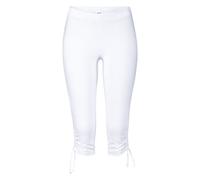 Caprileggings BEACHTIME, Damen, Gr. 48/50, N-Gr, weiß, Jersey, Obermaterial: 92% Baumwolle, 8% Elasthan, unifarben, körpernah 7/8-Länge, Hosen, mit Raffung, 7/8-Länge, Basic, Stretch (105996-48) weiß