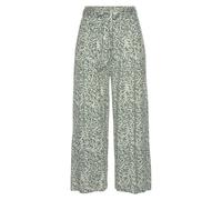 Culotte BEACHTIME, Damen, Gr. 44, N-Gr, grün (grün bedruckt), Jersey, Obermaterial: 95% Viskose, 5% Elasthan, bedruckt, figurumspielend 3/4-Länge, Hosen Culotte, mit Blätterdruck und Bindeband, luftig