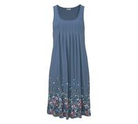 Strandkleid BEACHTIME, Damen, Gr. 50, N-Gr, blau, Jersey, Obermaterial: 100% Viskose, bedruckt, figurumspielend kniefrei, Rundhals, Kleider Strandkleid, mit Blumenprint, Minikleid, Sommerkleid, Strand