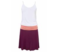 Strandkleid BEACHTIME, Damen, Gr. 46, N-Gr, bunt (bordeaux, apricot), Jersey, Obermaterial: 100% Viskose, figurumspielend kniefrei, V-Ausschnitt, Kleider Strandkleid, aus Viskosejersey mit verstellbar