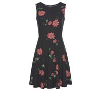 Strandkleid BEACHTIME, Damen, Gr. 44, N-Gr, schwarz (schwarz, rot), Jersey, Obermaterial: 95% Baumwolle, 5% Elasthan, bedruckt, figurbetont ca. Mitte Oberschenkel, Rundhals, Kleider Strandkleid, mit d