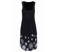 Strandkleid BEACHTIME, Damen, Gr. 40, N-Gr, schwarz-weiß (schwarz, weiß), Jersey, Obermaterial: 100% Viskose, bedruckt, feminin, figurumspielend kniefrei, Rundhals, ohne Ärmel, Kleider, mit grafischem