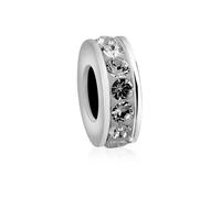 Bead NENALINA "Bead Basic 925 Silber, mit Kristallen von Swarovski", silber, Charms, Damen, ohne Stein, Silber 925 (Sterlingsilber), Bead (98235505-0)