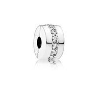 PANDORA - 791972CZ Glänzendes Band - Silber Charm Clip - Zirkonia