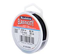 Beadalon Elastcity Elastischer Faden, 1 mm x 25 m, schwarz