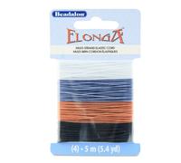 Beadalon Elonga Stretchschnur 07 mm 0028 in sortierter Packung Schwarz Braun Grau Klar 5 m/yd je Farbe