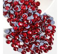 Beadsland 288 Stück Dunkles Rot Hotfix Strasssteine, Hitzefix Strasssteine zum Basteln, Hotfix Kristall Runde Edelsteine, Dunkles Rot (SS30/6.3-6.5mm)