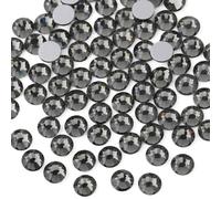 beadsland Flat Back Crystal Rhinestones Round Gems for Nail Art and Craft Glue Fix,Black Diamond (3.8-4.0mm) SS16/1440pcs