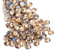 Beadsland Hotfix Strasssteine,1440 Stück Flache Rückseite Goldene Strasssteine für textilien Kleidung Basteln Dekoration,Goldener Champagner,SS12,3.0-3.2mm
