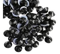 Beadsland Hotfix Strasssteine, 1440 Stück Flatback Kristall Strasssteine zum Basteln, Kleidung, Basteln, Dekoration, Schwarz, SS12, 3.0-3.2 mm