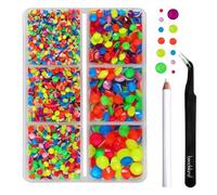 BEADSLAND Hotfix Strasssteine,4000 PCS Gemischte Strasssteine für Kleidung Kunsthandwerk gemischt 6 Größen mit Wachsstift und Pinzette Kit, SS6-SS30, Neon Mix