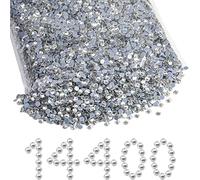 Beadsland Hotfix Strasssteine Bulk, 14400 Stück Kristall Hotfix Strasssteine zum Basteln Kleidung DIY Dekoration, Kristall Weiss, SS16, 3.8-4.0mm