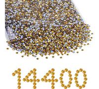 Beadsland Hotfix Strasssteine Bulk,14400pcs Topaz Hot Fix Strasssteine für Kunsthandwerk Kleidung DIY Dekoration,Topaz,SS16,3.8-4.0mm