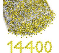 Beadsland Hotfix Strasssteine Bulk,Lemon Yellow,SS16/14400pcs,3.8-4.0mm