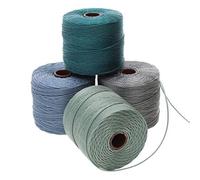 Beadsmith S-Lon #18 Kordel, Multipack mit 4 Spulen (Ocean Mist Mix), ideal zum Auffädeln von Perlenstickerei und Mikro-Macramee-Schmuck