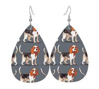 Beagle-Ohrringe für Damen, tropfenförmig, Leder, doppelseitig, baumelnde Ohrringe, leicht, Damen-Ohr-Accessoires, Schmuck, modisch, Geburtstagsgeschenk