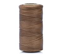 Bealuffe Wachs Faden Nähgarn 258 Meter 0.8mm Polyester Wachsfaden Nähen Ledergarn Gewachst (Mittel braun)