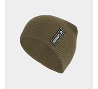 Beanie ADIDAS SPORTSWEAR "ESS LBL BEANIE", Damen, braun (olive strata, weiß), Obermaterial: 100% Polyacryl, Mützen Beanie, für Erwachsene, sportlicher Stil, aus Polyacryl (97787355-0) olive strata, we