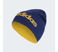 Beanie ADIDAS SPORTSWEAR "LINEAR BEANIE", Damen, blau (dunkelblau, dual indigo, crew gelb), Obermaterial: 96% Polyacryl, 3% Polyamid, 1% Elasthan, Mützen Beanie, mit Strickmaterial, leichte Konstrukti