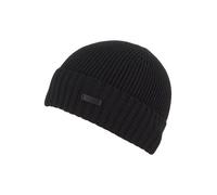 Beanie BOSS "Fati", Damen, schwarz, Grobstrick, Wolle, unifarben, Mützen Beanie, aus Rippenstrick (27356335-0) schwarz