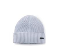 Beanie BOSS "Fati", Herren, blau (open blau 474), Grobstrick, Wolle, unifarben, Mützen Beanie, aus Wolle in Rippenstrick, unisex (34188844-0) open blau 474