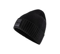 Beanie BOSS "Flavio", Herren, schwarz (schwarz 001), Strick, Wolle, unifarben, Mützen Beanie, aus Wolle in Rippenstrick, unisex (53857567-0) schwarz 001