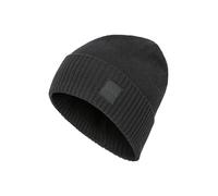 Beanie BOSS ORANGE "Akaio_R_Hat", Herren, schwarz (schwarz 001), Rippstrick, Wollmischung, unifarben, Mützen Beanie, Ton in Ton Logo-Badge, unisex (77583254-0) schwarz 001