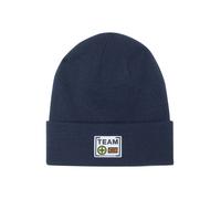 Beanie CHIEMSEE, Herren, blau (sargasso sea), Kunstfaser, unifarben, Mützen Beanie, - mit Logo Label (92599119-0) sargasso sea