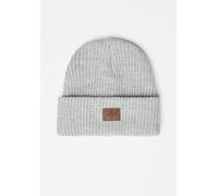 Beanie CHIEMSEE, Herren, grau (neutral gray melange), 50% Acryl, 48% Baumwolle, 1% Polyamid, 1% Elasthan, unifarben, Mützen Beanie (48388136-0) neutral gray melange
