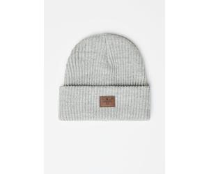 Beanie CHIEMSEE, Herren, grau (neutral gray melange), 50% Acryl, 48% Baumwolle, 1% Polyamid, 1% Elasthan, unifarben, Mützen Beanie (48388136-0) neutral gray melange