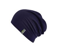 Beanie CHILLOUTS "Acapulco Hat", Herren, lila (schwarz lila), Baumwollmischung, unifarben, Mützen Beanie, Leichte Slouch-Mütze mit urbanem Look (74818851-0) schwarz lila