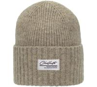 Chillouts Beanie Agneta Hat – Damen, beige, Feinstrick, mit Wollanteil, extra breiter Umschlag